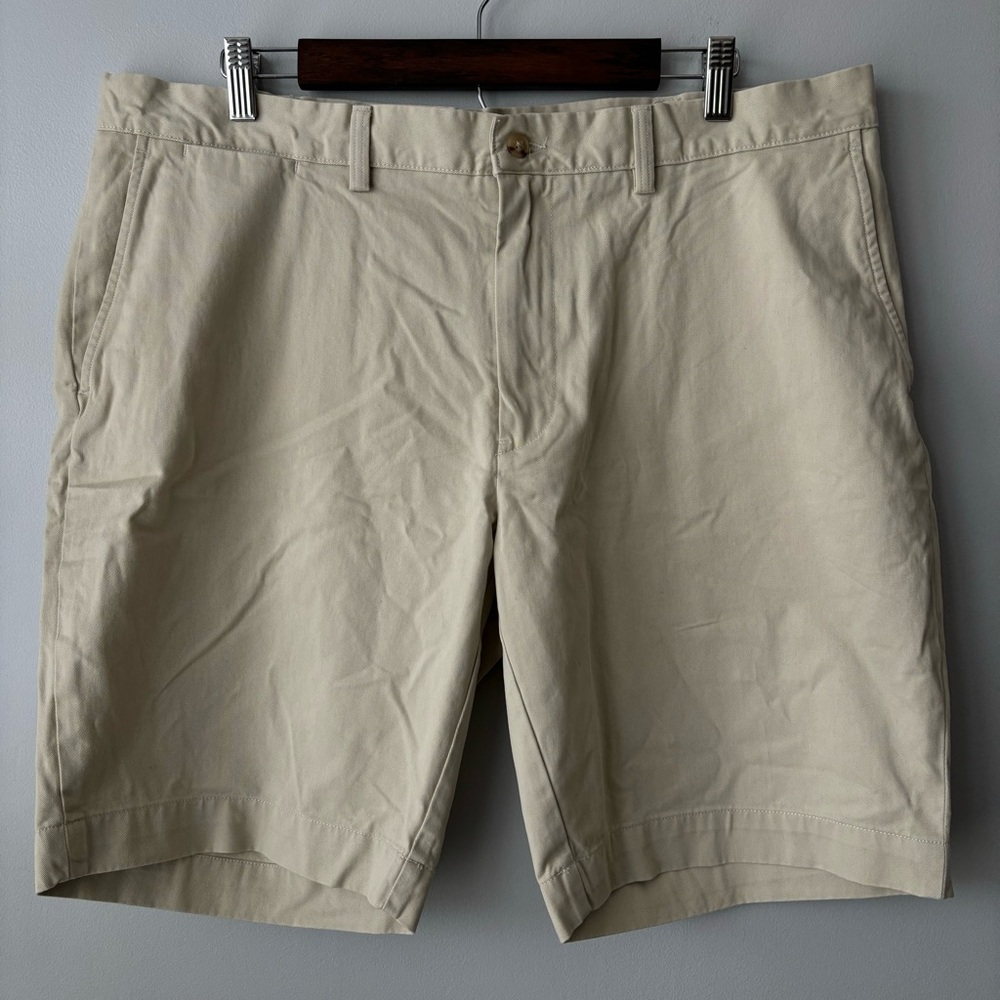 Polo Ralph Lauren Shorts 38 Chino 9" Classic Fit Khaki Flat Front Golf Preppy‎